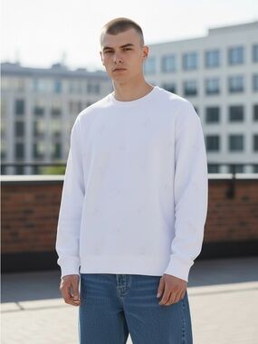Men's New York Souvenirs White NY Pattern‎ Sweatshirt Size XL NWT